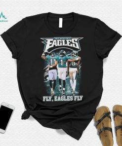 Philadelphia Eagles Aj Brown Jalen Hurts And Devonta Smith Fly Eagles Fly Signatures Shirt