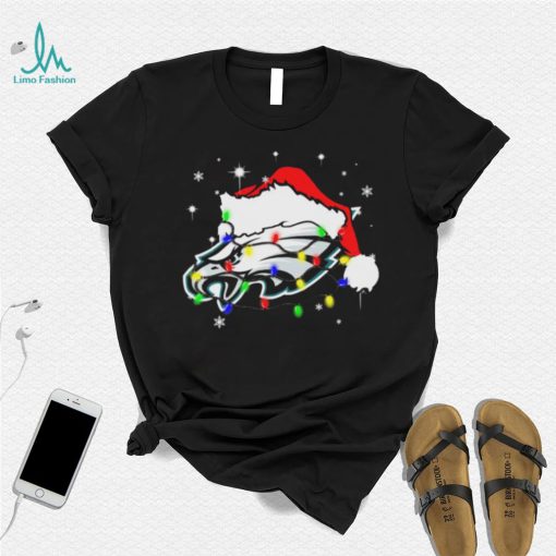 Philadelphia Eagles Santa Hat Christmas Light Shirt