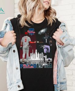 Philadelphia Jalen Hurts And Bryce Harper Philly’s Skyline Signatures Shirt