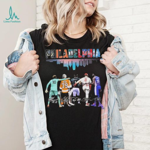 Philadelphia Skyline Sports A. Blake Carter Hart Jalen Hurts Bryce Harper Joel Embiid signatures shirt