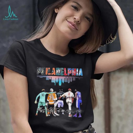 Philadelphia Skyline Sports A. Blake Carter Hart Jalen Hurts Bryce Harper Joel Embiid signatures shirt