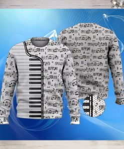 Piano Music Note Black And White Shirt For Music Lovers Ugly Christmas Sweater