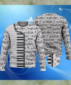 Piano Music Note Black And White Shirt For Music Lovers Ugly Christmas Sweater