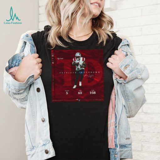 Pierre Strong Jr 2022 Patriots Touchdown New England Patriots 27 13 Cardinals signature shirt