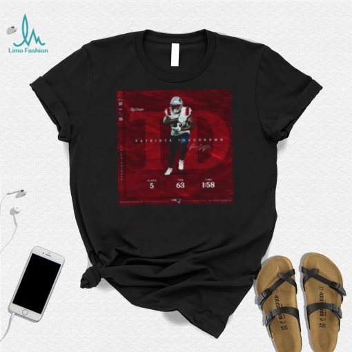 Pierre Strong Jr 2022 Patriots Touchdown New England Patriots 27 13 Cardinals signature shirt