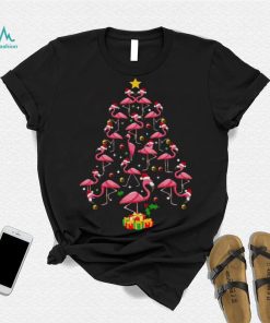 Pink Flamingo Christmas Tree Cute Flamingos Holiday Decor Shirt
