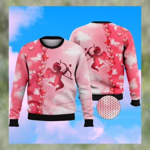 Pink Love Heart Cupid Printing Gifts For Valentine Ugly Christmas Sweater