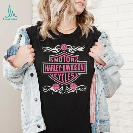 Pink Rose Motor Harley Davidson Cycles t shirt