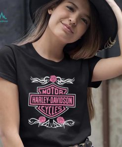 Pink Rose Motor Harley Davidson Cycles t shirt