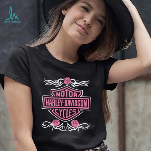 Pink Rose Motor Harley Davidson Cycles t shirt