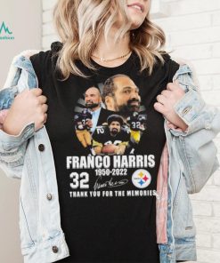 Pittsburgh Steelers 32 Franco Harris 1950 2022 Thank You For The Memories Signatures Shirt