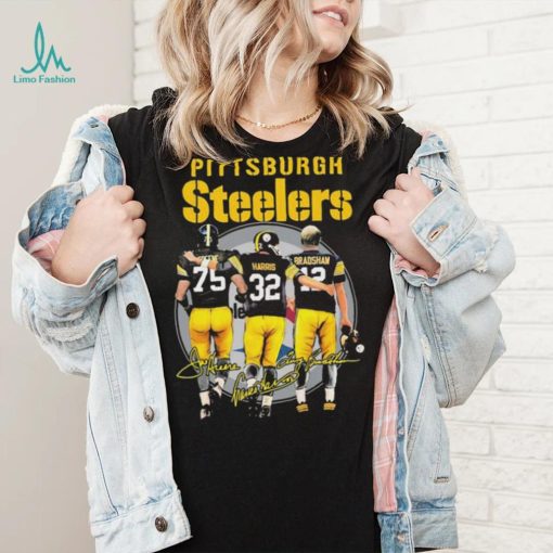 Pittsburgh Steelers Franco Harris Joe Greene And Terry Bradshaw Signatures Shirt