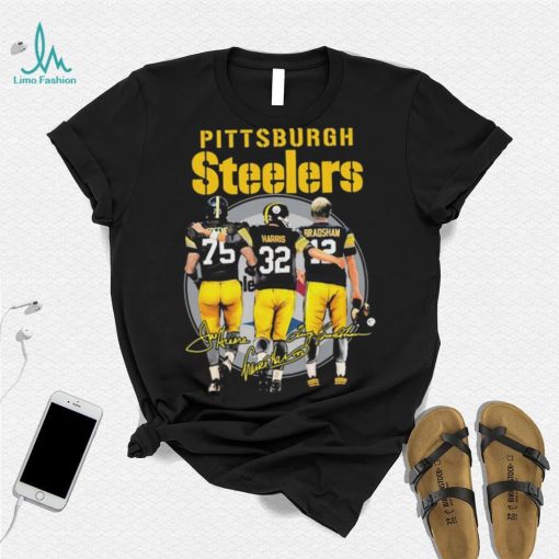 Pittsburgh Steelers Franco Harris Joe Greene And Terry Bradshaw Signatures Shirt