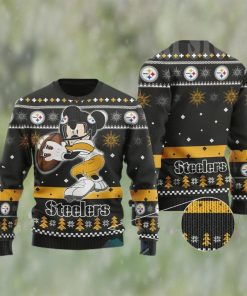 Pittsburgh Steelers Mickey Mouse All Over Print Ugly Christmas Sweater