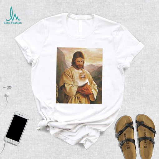 Pomeranian Dog And Jesus Lover Funny Graphic Shirt