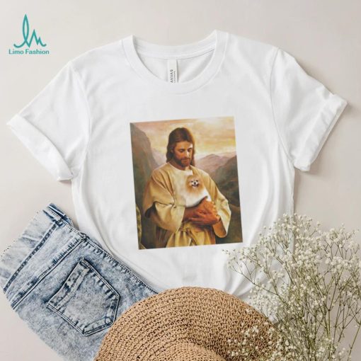 Pomeranian Dog And Jesus Lover Funny Graphic Shirt