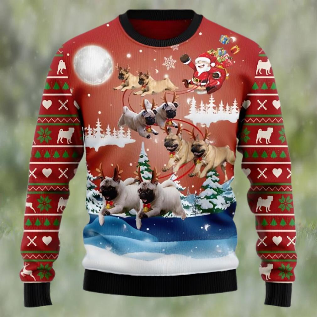 Pug Reindeer Funny Pug Ugly Christmas Sweater - Limotees