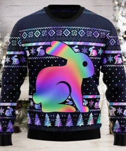 Rabbit Hologram Lover Colorful Ugly Christmas Sweater