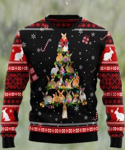 Rabbit Pine Christmas Tree All Over Print Ugly Christmas Sweater