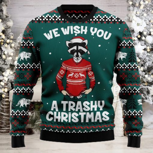 Raccoon A Trashy Christmas Ugly Christmas Holiday Sweater