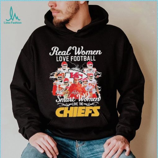 Real women love football smart women love the Chiefs with signatures 2022 lightning shirt