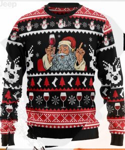 Red Wine Christmas Graphic Sweater