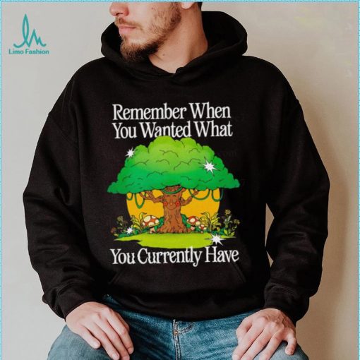 Remember when you wanted what you currently have tree shirt