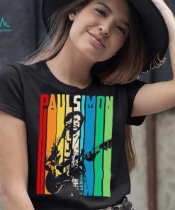 Retro Colored Paul Simon Playing Guitar Design Shirt