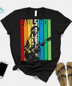 Retro Colored Paul Simon Playing Guitar Design Shirt