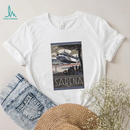 Sabena belgian world airlines poster the newest way to fly to paris shirt