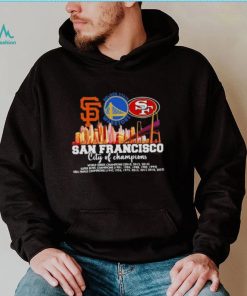 San Francisco City Of Champions Giants Warriors And 49ers 2022 Shirt