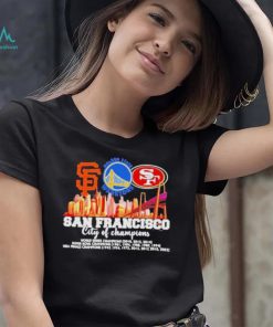 San Francisco City of Champions Giants Warriors and 49ers 2022 matchup shirt