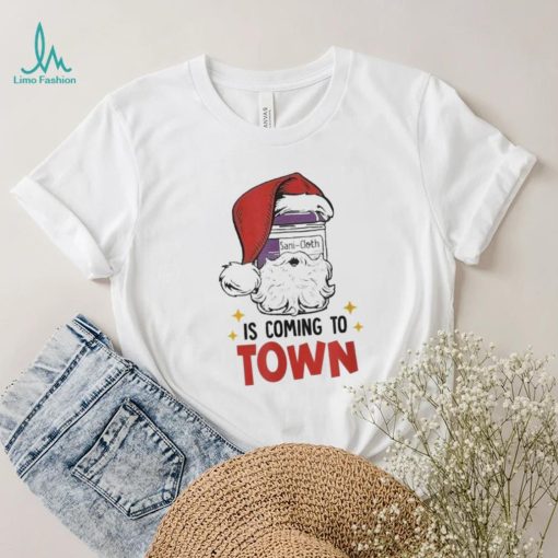 Sanicloth is coming to town funny Christmas nurse nursing shirt