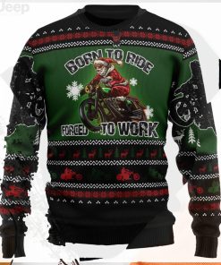 Santa Born To Ride Sweater Christmas Unisex Ugly Christmas Sweater