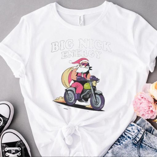 Santa Claus riding bike big nick energy shirt