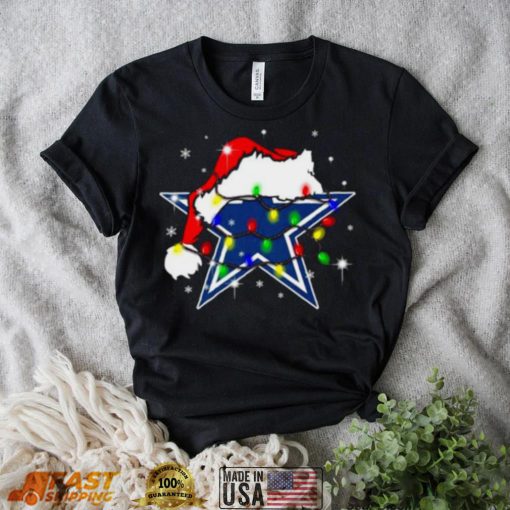 Santa Dallas Cowboys Logo Lights Christmas shirt