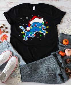 Santa Detroit Lions Logo Lights Christmas shirt