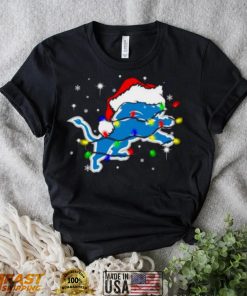 Santa Detroit Lions Logo Lights Christmas shirt