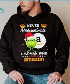 Santa Grinch Never Underestimate A Woman Who Works At Amazon Shirt