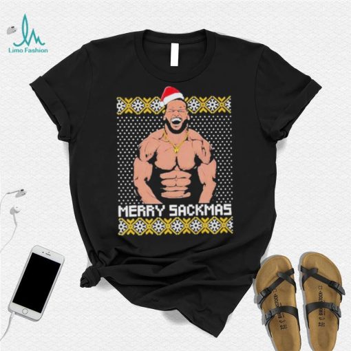 Santa Hat Aaron Donald Merry Sackmas Ugly Christmas 2022 Shirt