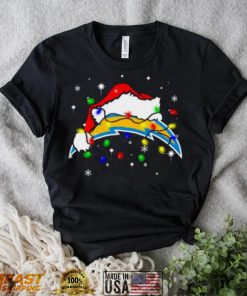 Santa Los Angeles Chargers Logo Lights Christmas shirt