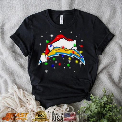 Santa Los Angeles Chargers Logo Lights Christmas shirt
