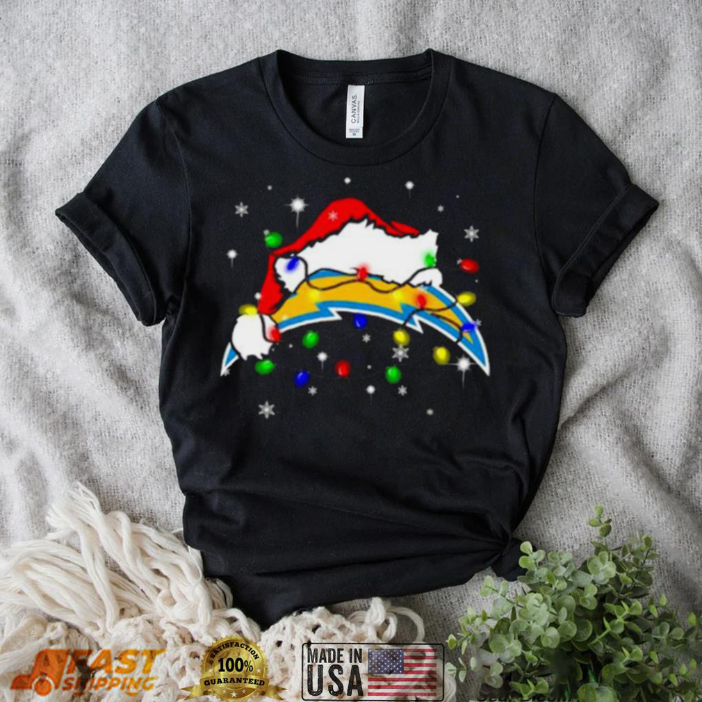 Santa Los Angeles Chargers Logo Lights Christmas shirt Santa Los Angeles Chargers Logo Lights Christmas shirt