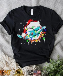 Santa Miami Dolphins Logo Lights Christmas shirt