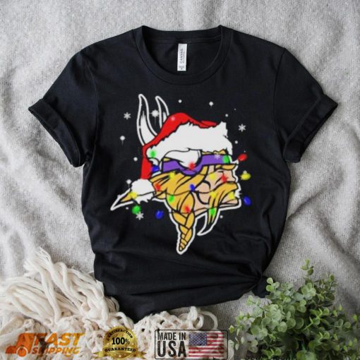 Santa Minnesota Vikings Logo Lights Christmas shirt