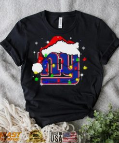 Santa New York Giants Logo Lights Christmas Sweater