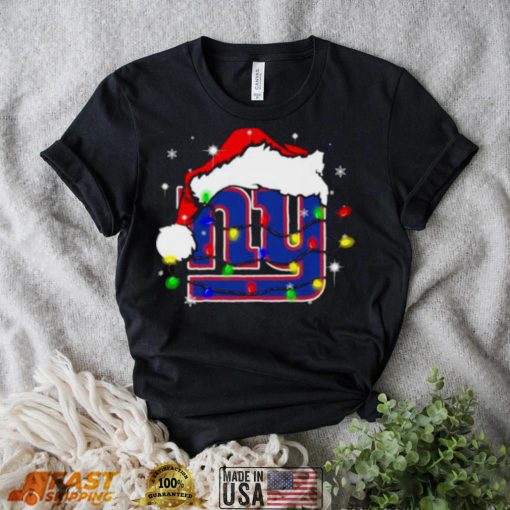 Santa New York Giants Logo Lights Christmas Sweater