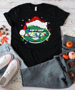 Santa New York Jets Logo Lights Christmas shirt