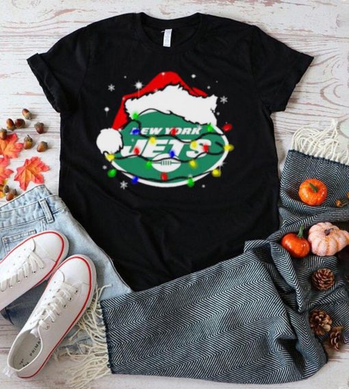 Santa New York Jets Logo Lights Christmas shirt