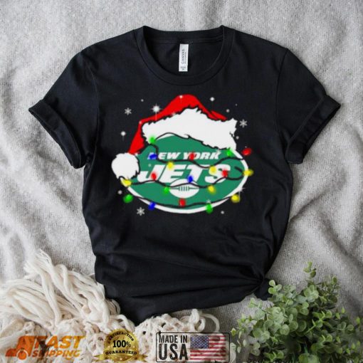 Santa New York Jets Logo Lights Christmas shirt